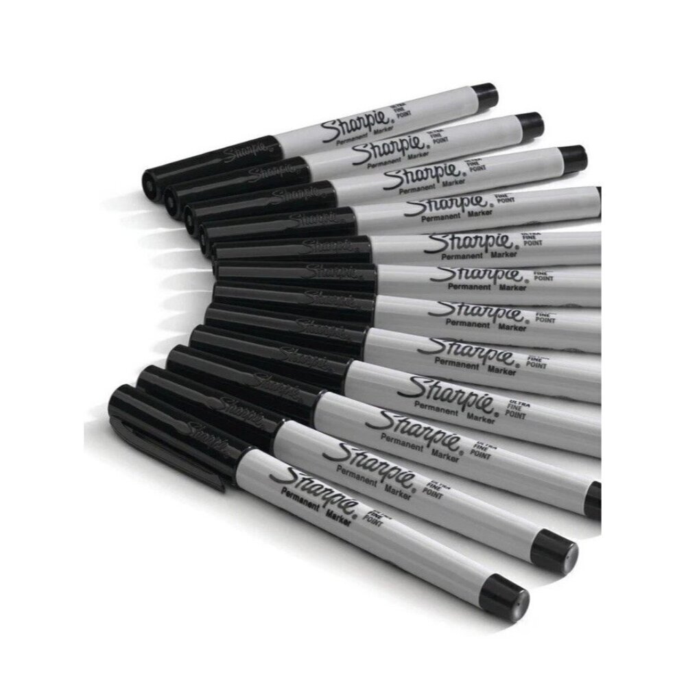 New 20 Count SHARPIE Permanent Markers Ultra Fine Point Black Open Box